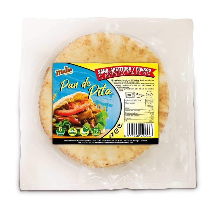Pan de pita MELS 6 unidades 510 g