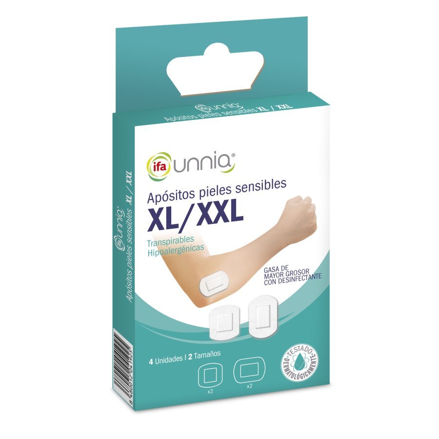 Apósitos pieles sensibles XL/XXL 2 tamaños IFA UNNIA 4 unidades