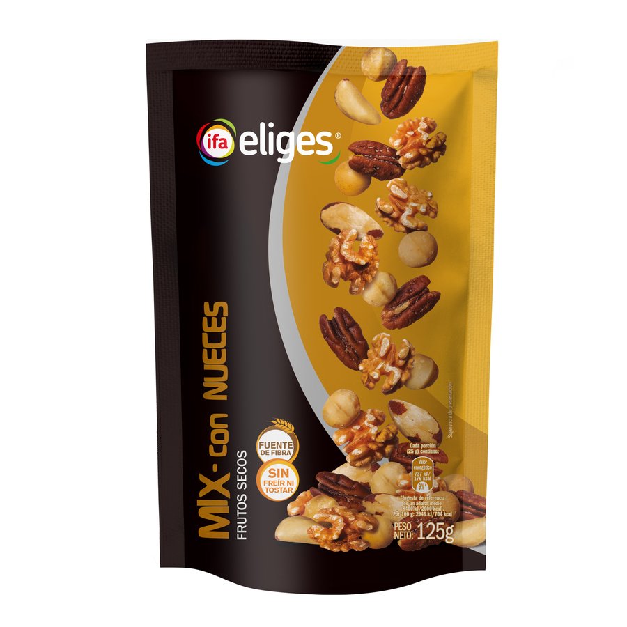 Mix frutos secos crudos con nueces IFA ELIGES bolsa 125g