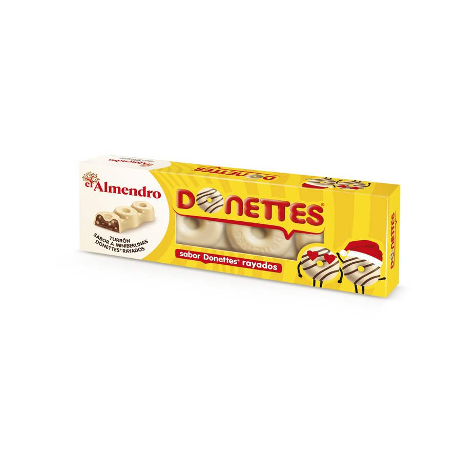 Turrón chocolate EL ALMENDRO donettes rayados 150 g