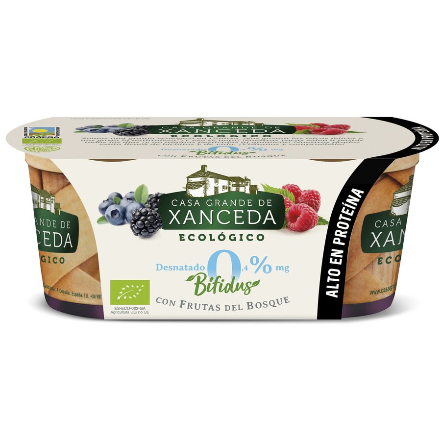 Bífidus XANCEDA ecológico 0% con frutas bosque 2x125 g