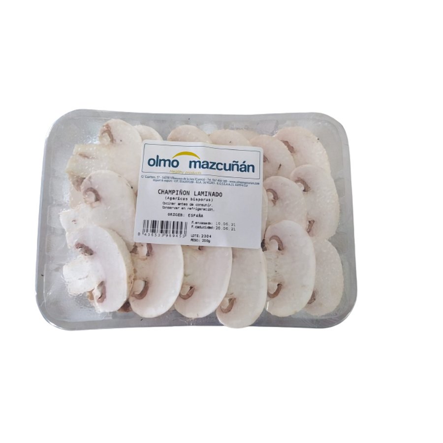Champiñón laminado categoría 1ª bandeja 250 g