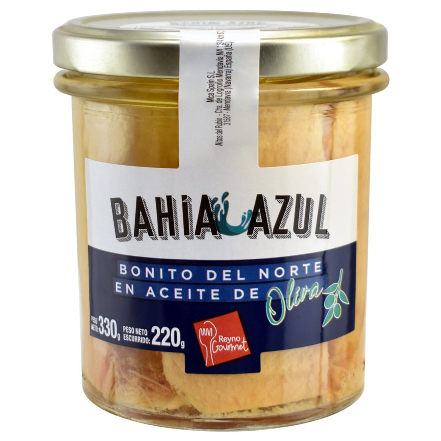 Bonito del norte en aceite de oliva BAHIA AZUL frasco 330 g pn.