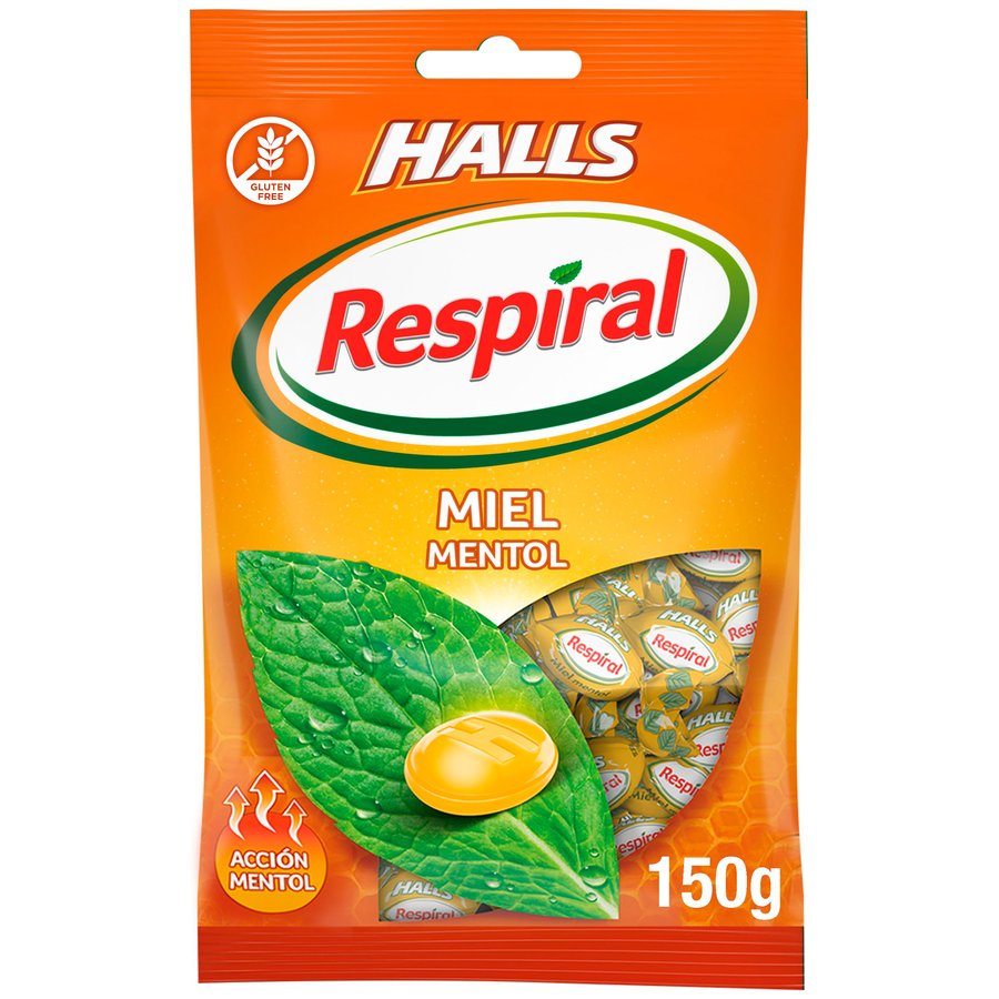 Caramelos HALLS RESPIRAL miel bolsa 150 g