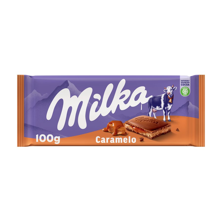 Chocolate relleno caramelo MILKA tableta 100 g