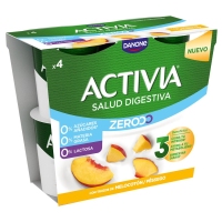 Bífidus ACTIVIA DANONE melocotón Zerooo 4x120 g