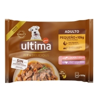 Alimento perro mini ULTIMA Fit&Delicious salmón y pavo 4x100 g