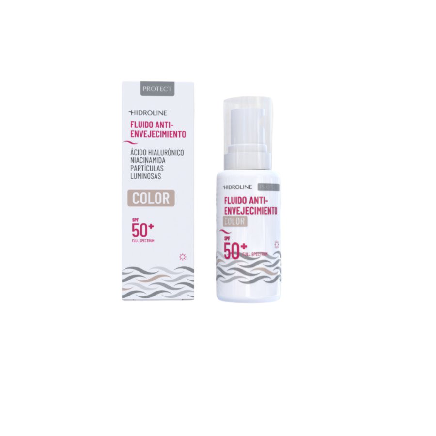Fluido antienvejecimiento HIDROLINE color SPF50+ 50 ml