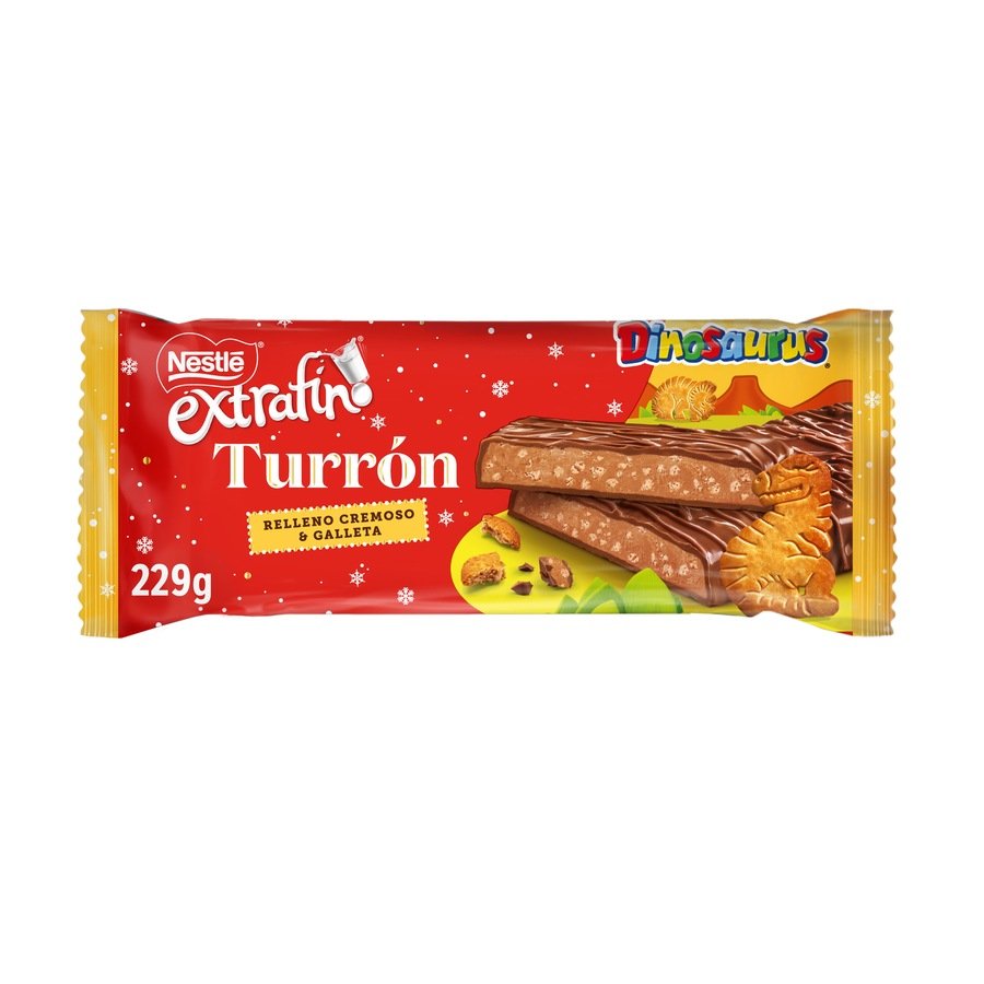 Turrón chocolate NESTLÉ Extrafino Dinosaurus 229 g