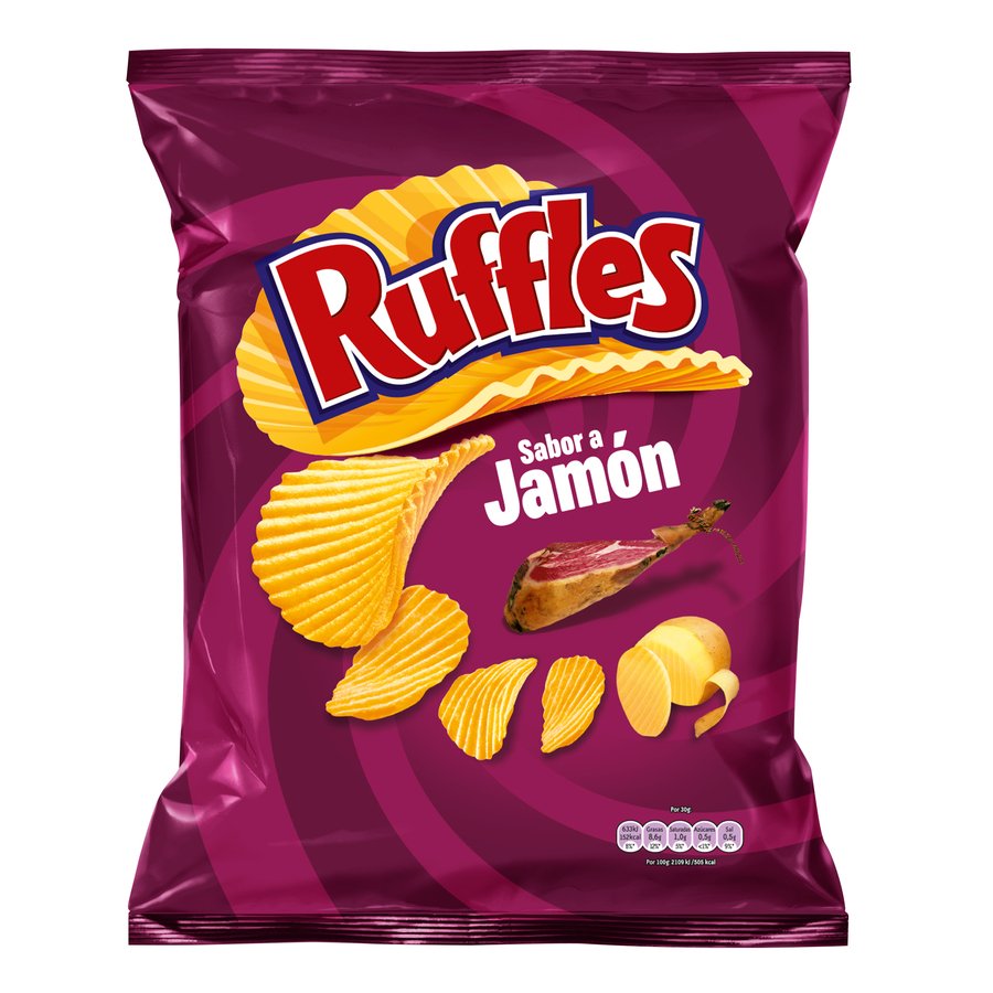 Patatas fritas RUFFLES jamón 45 g