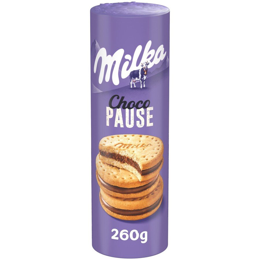 Galletas rellenas chocolate MILKA choco pause 260 g