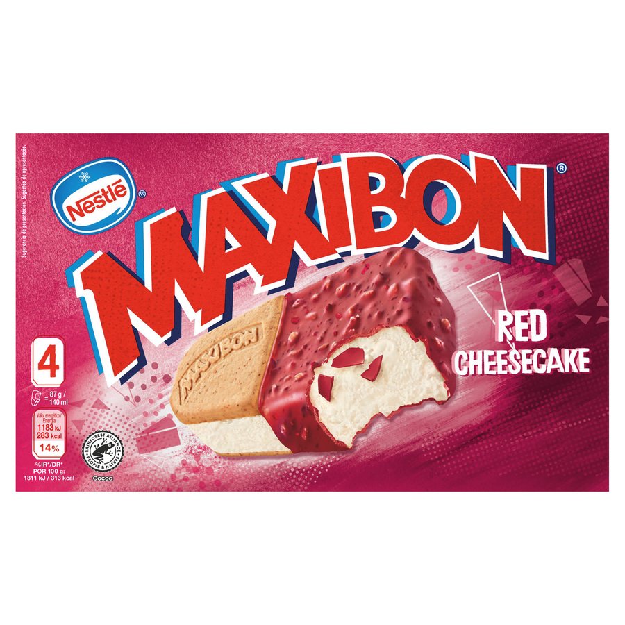 Helado NESTLE MAXIBON Red Cheesecake 4 unidades 348 g