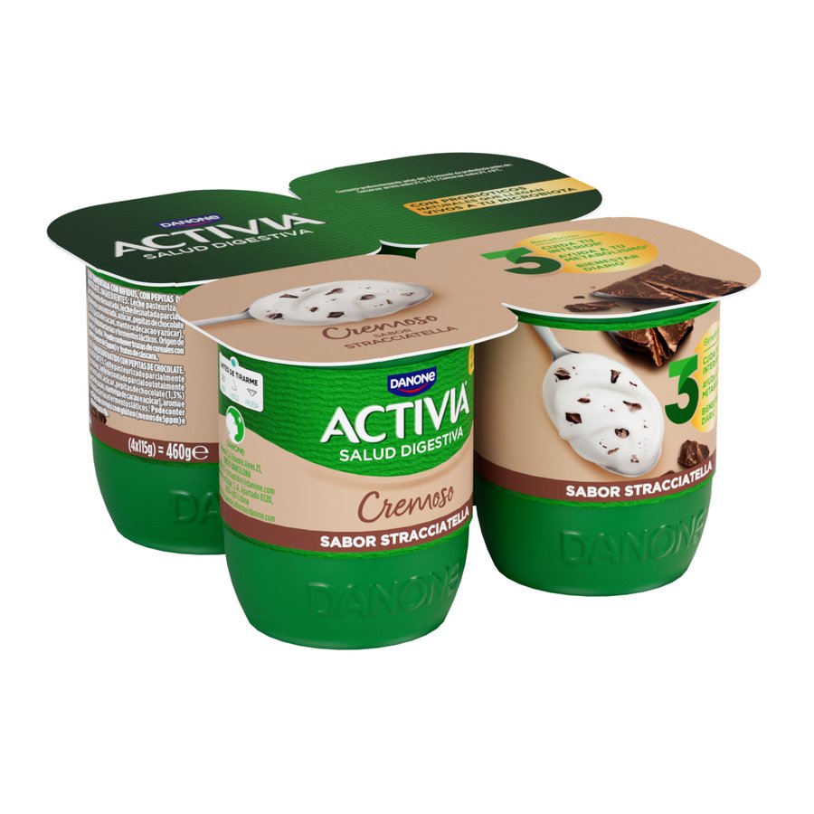 Bífidus ACTIVIA DANONE cremoso straciatella 4x115 g