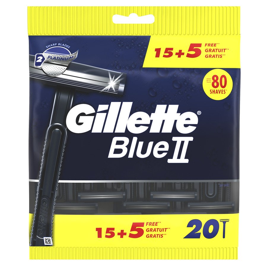 Maquinillas desechables GILLETTE blue II pack 15 unidades+5 gratis