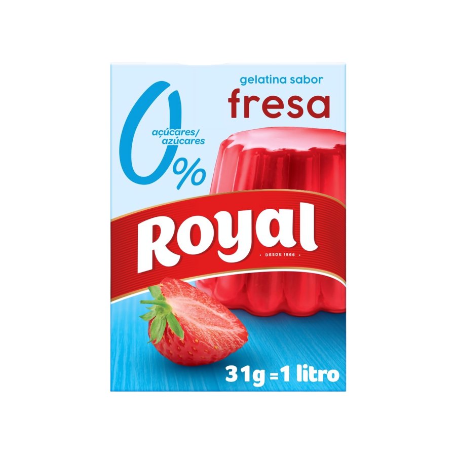 Gelatina de fresa ROYAL 0% azúcares 31 g
