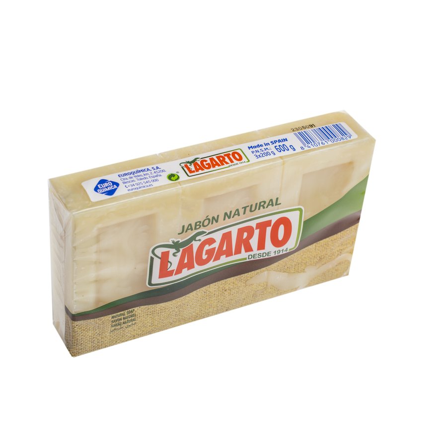 Jabón natural LAGARTO pack 3x200 g
