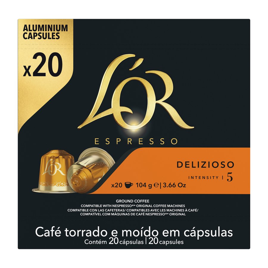 Café cápsulas L'OR Delizioso 20 unidades 104 g