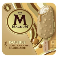 Xeado bombón MAGNUM double gold caramel 3 unidades 213 g