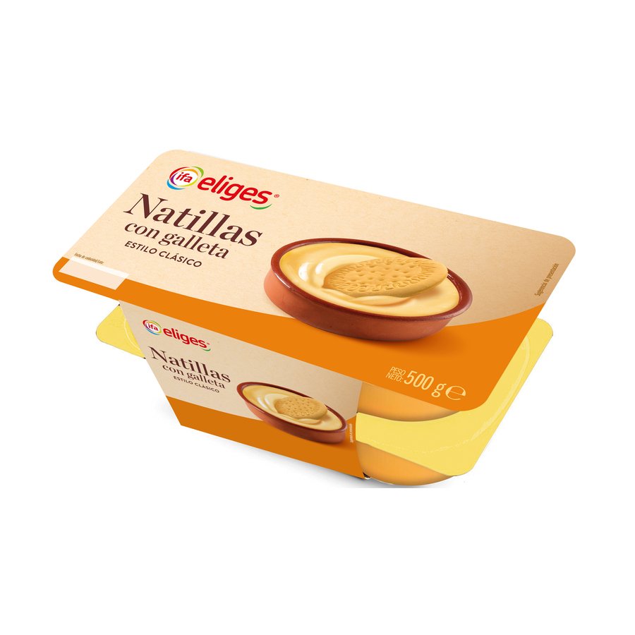 Natillas vainilla con galleta IFA ELIGES 4x125 g