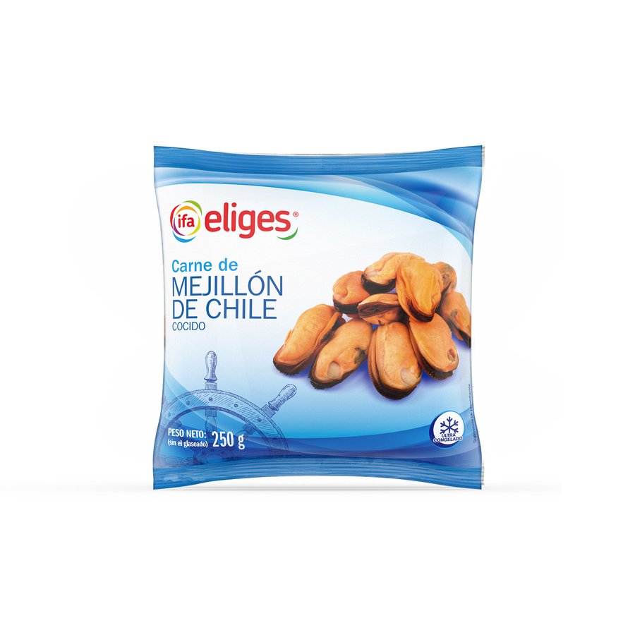Carne de mejillón de CHILE cocido congelado IFA ELIGES 250 g
