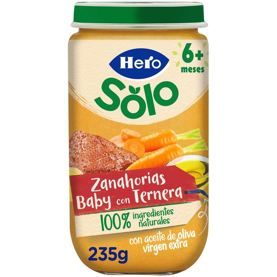 Alimento infantil HERO SOLO ternera zanahoria tarrito 235 g