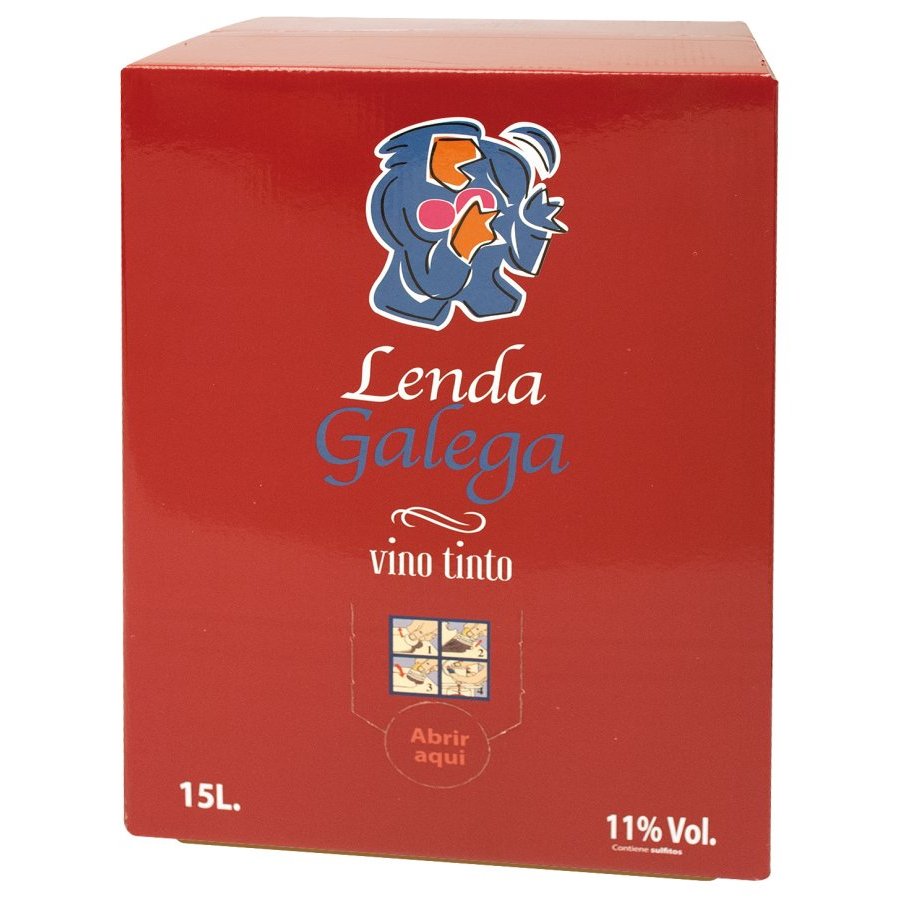 Vino tinto de mesa LENDA GALEGA bag in box 15 l