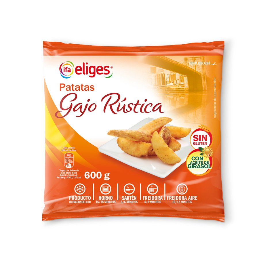 Patatas congeladas IFA ELIGES gajo rústica bolsa 600 g