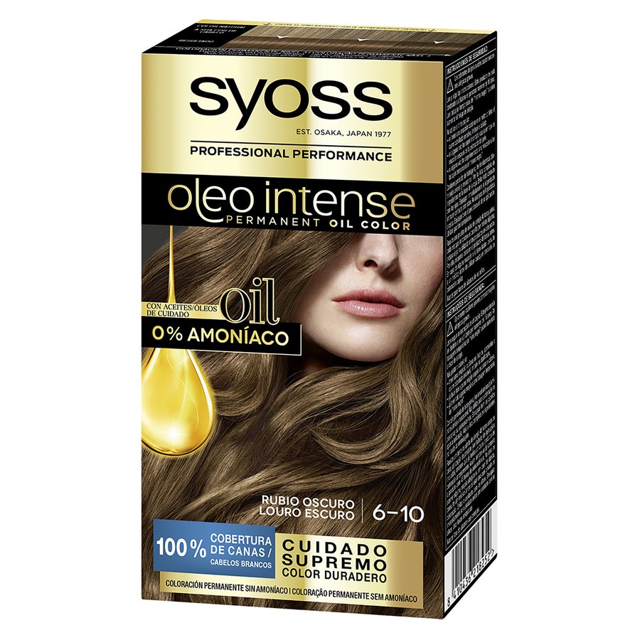 Tinte permanente sin amoníaco SYOSS rubio oscuro 6-10