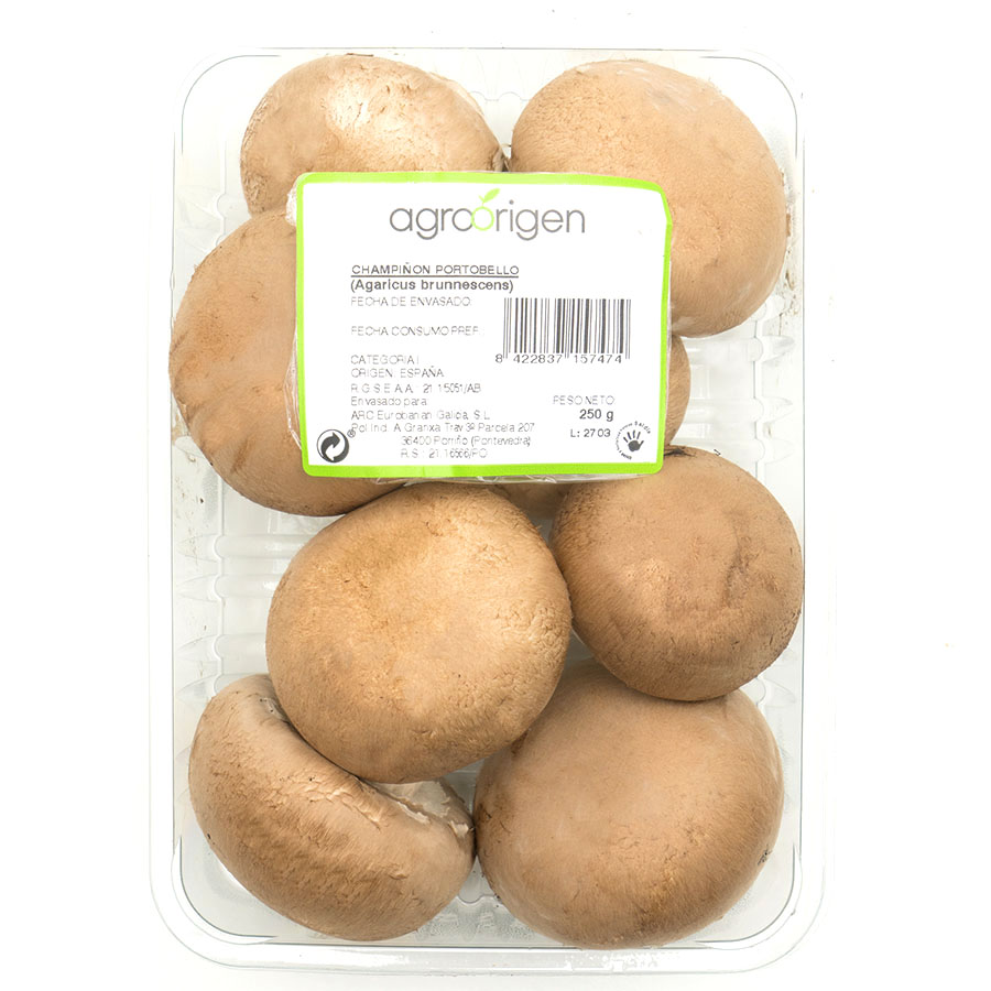 Champiñón Portobello categoría 1ª bandeja 250 g