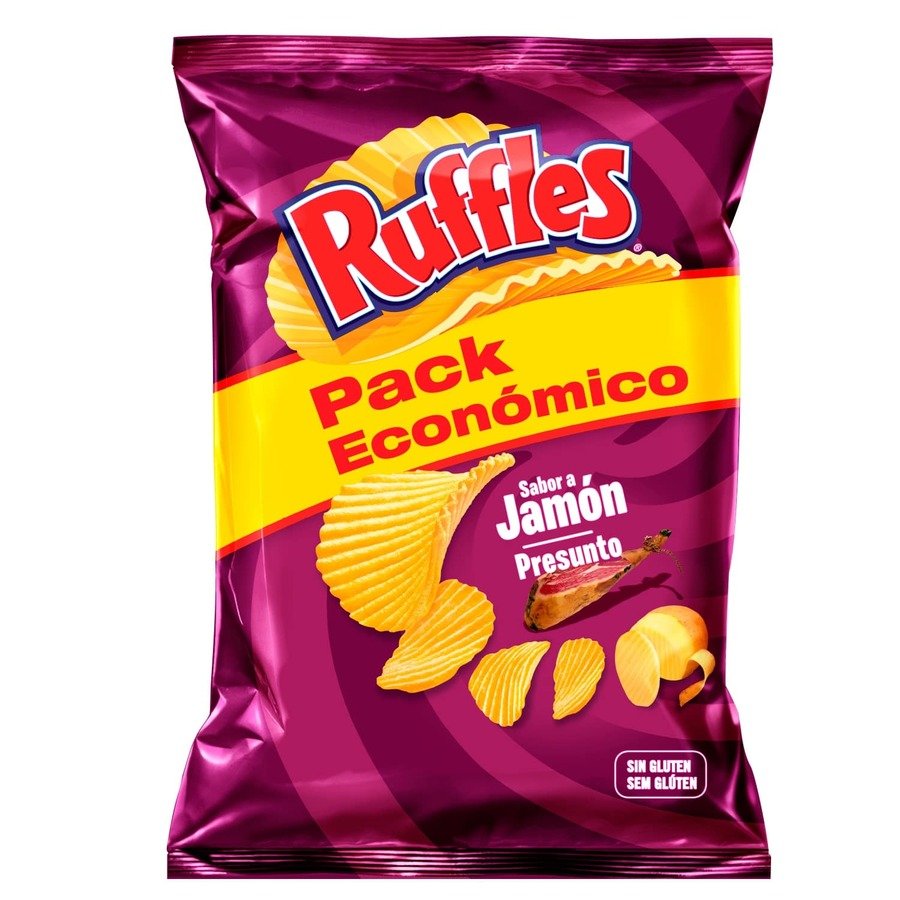 Patatas fritas RUFFLES jamón 243 g