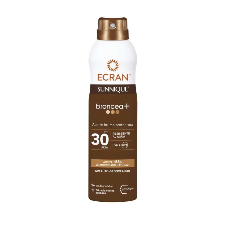Aceite protector solar ECRAN broncea+ SPF30 bruma 250 ml