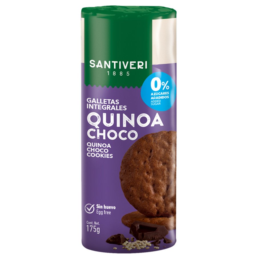 Galletas SANTIVERI Digestive chocolate quinoa sin azucar añadido 175 g