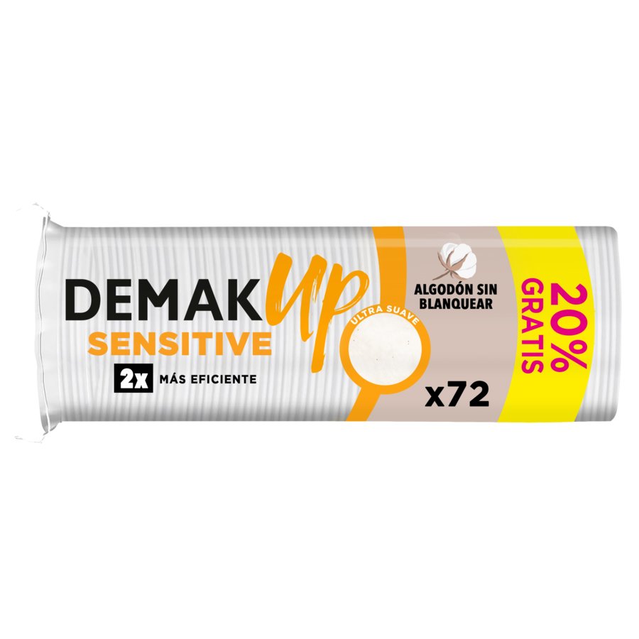 Discos desmaquillantes DEMAK UP Sensitive 60 unidades + 20% gratis