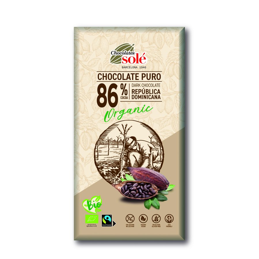 Imagen de Chocolate negro SOLÉ ecológico 86% tableta 100 g