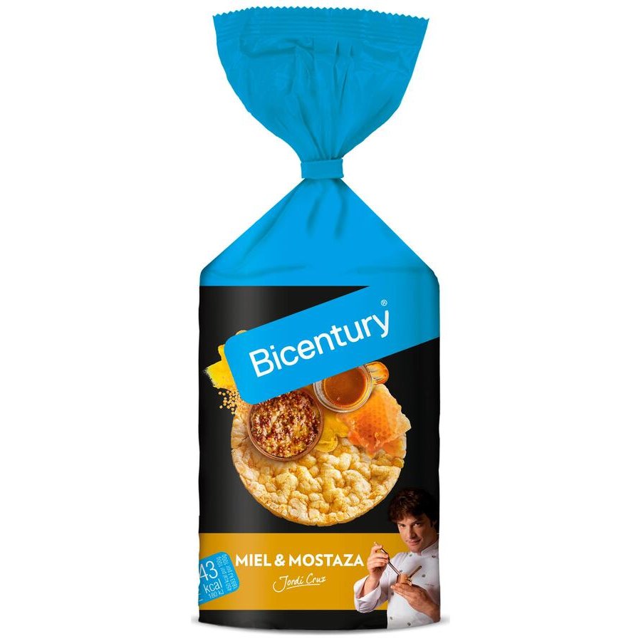Tortitas de maíz BICENTURY miel y mostaza 124 g