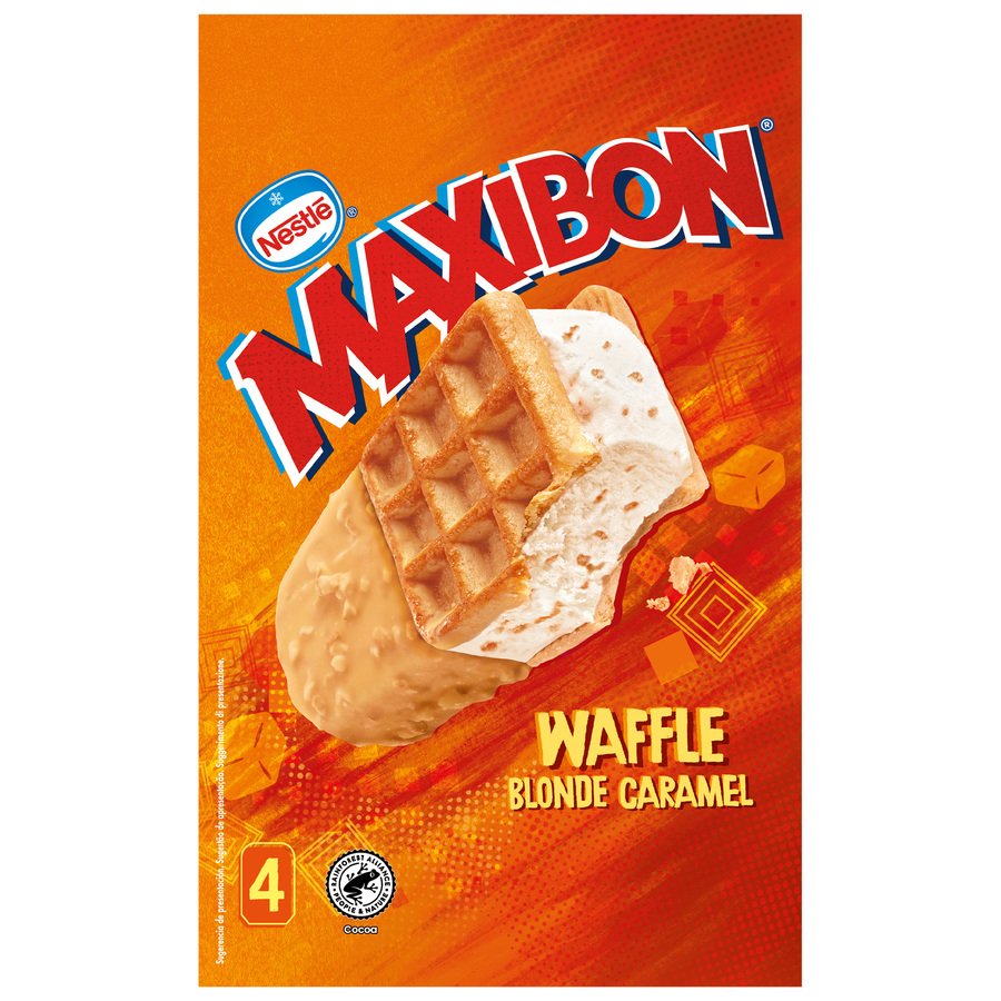 Helado Nestle MAXIBON Waffle gofre 4 unidades 360 g