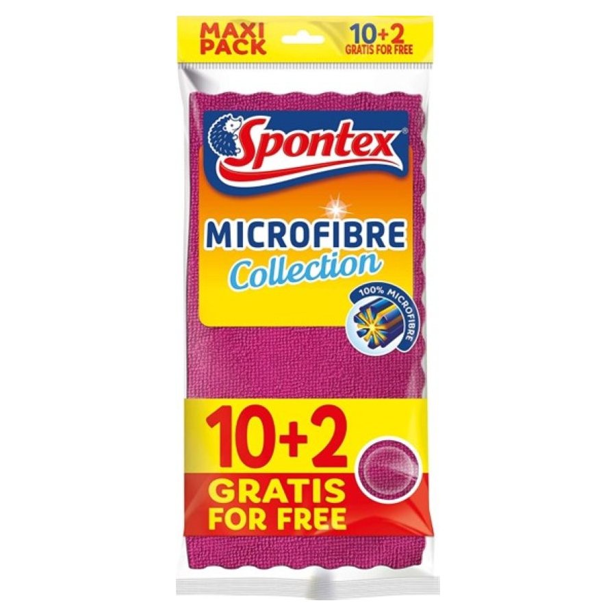Bayeta SPONTEX microfibra collection 10 unidades + 2 gratis