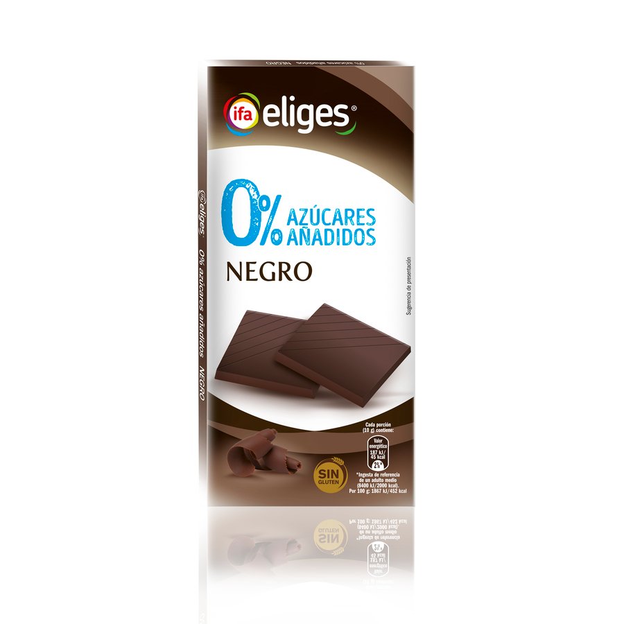 Chocolate negro IFA ELIGES sin azúcar y sin gluten IFA ELIGES tableta 100 g