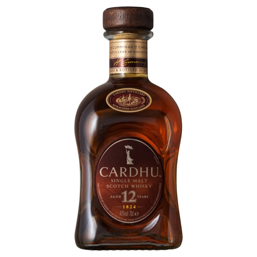 Whisky malta CARDHU 12 años botella 70 cl