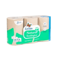 Papel higiénico LEVIAN natural ecológico 6 rollos