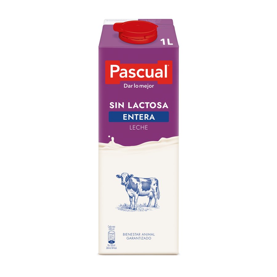 Leche sin lactosa entera PASCUAL brik 1 l