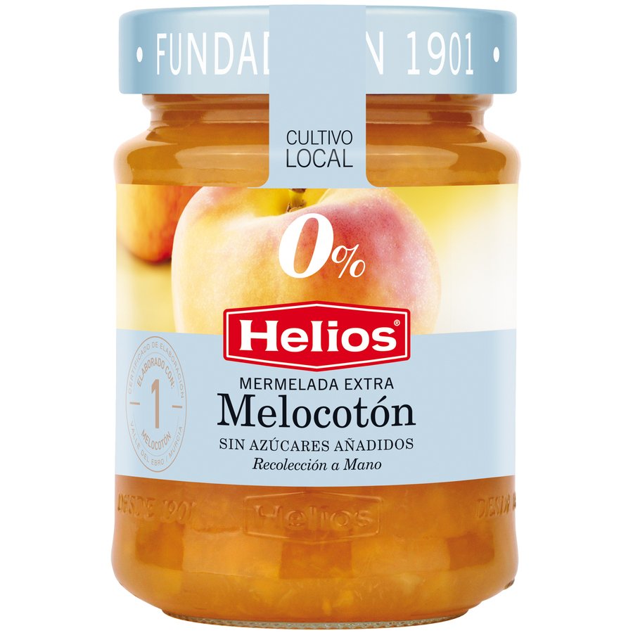 Mermelada HELIOS 0% melocotón sin azúcar añadido 280 g