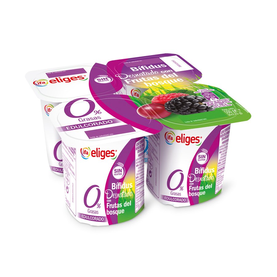 Leche Fermentada bífidus IFA ELIGES desnatado con frutos del bosque 4x125 g