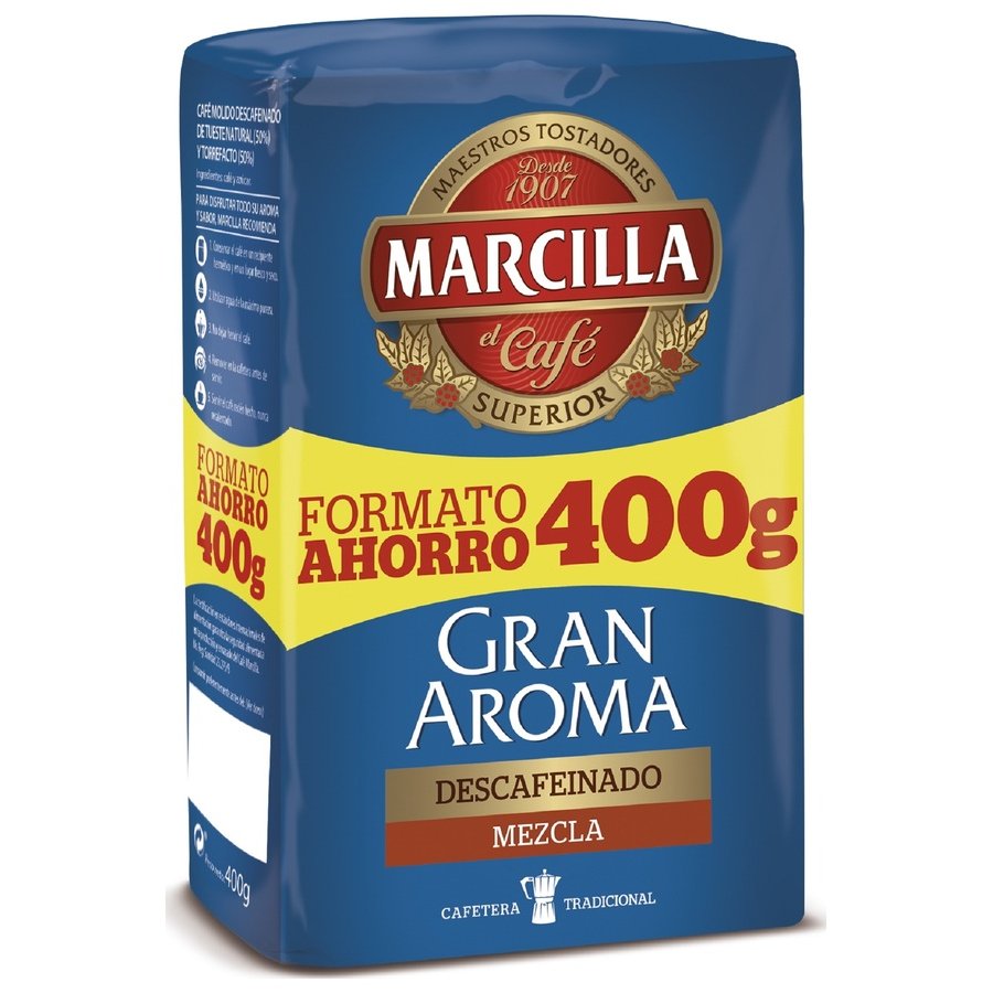 Café molido descafeinado mezcla MARCILLA paquete 400 g