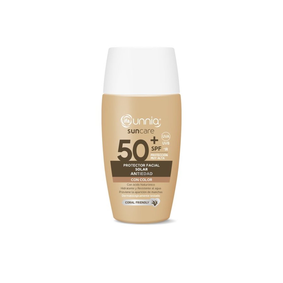Protector solar facial IFA UNNIA color spf50+ botella 50 ml