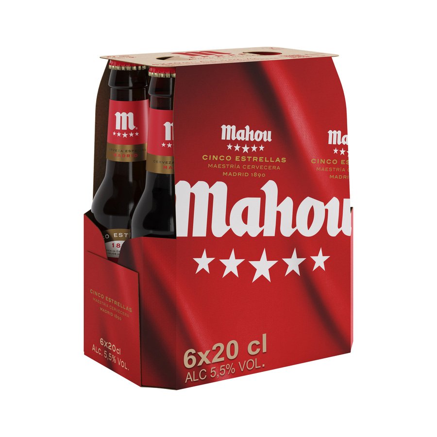 Cerveza MAHOU 5 Estrellas pack 6x20 cl