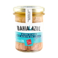Atún claro en aceite de oliva BAHÍA AZUL frasco 180 g pn.