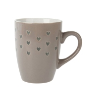 Mug gres 35 cl gris corazón