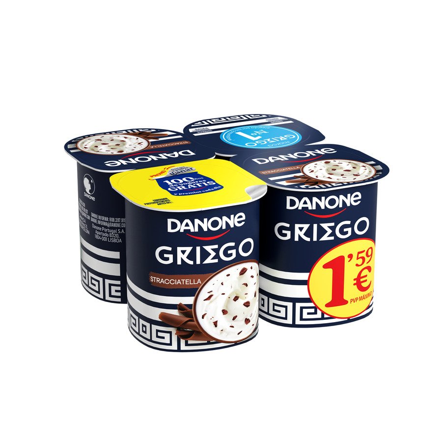 Yogur griego DANONE stracciatella 4x115 g
