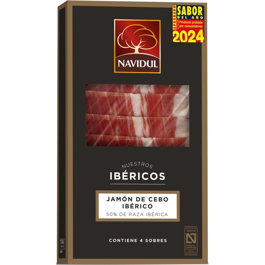 Jamón de cebo 50% raza ibérica NAVIDUL 4x40 g